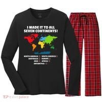 I Have Made It To All Seven Continents Women's Long Sleeve Flannel Pajama Set  thumb 0