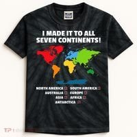 I Have Made It To All Seven Continents Kids Tie-Dye T-Shirt thumb 0