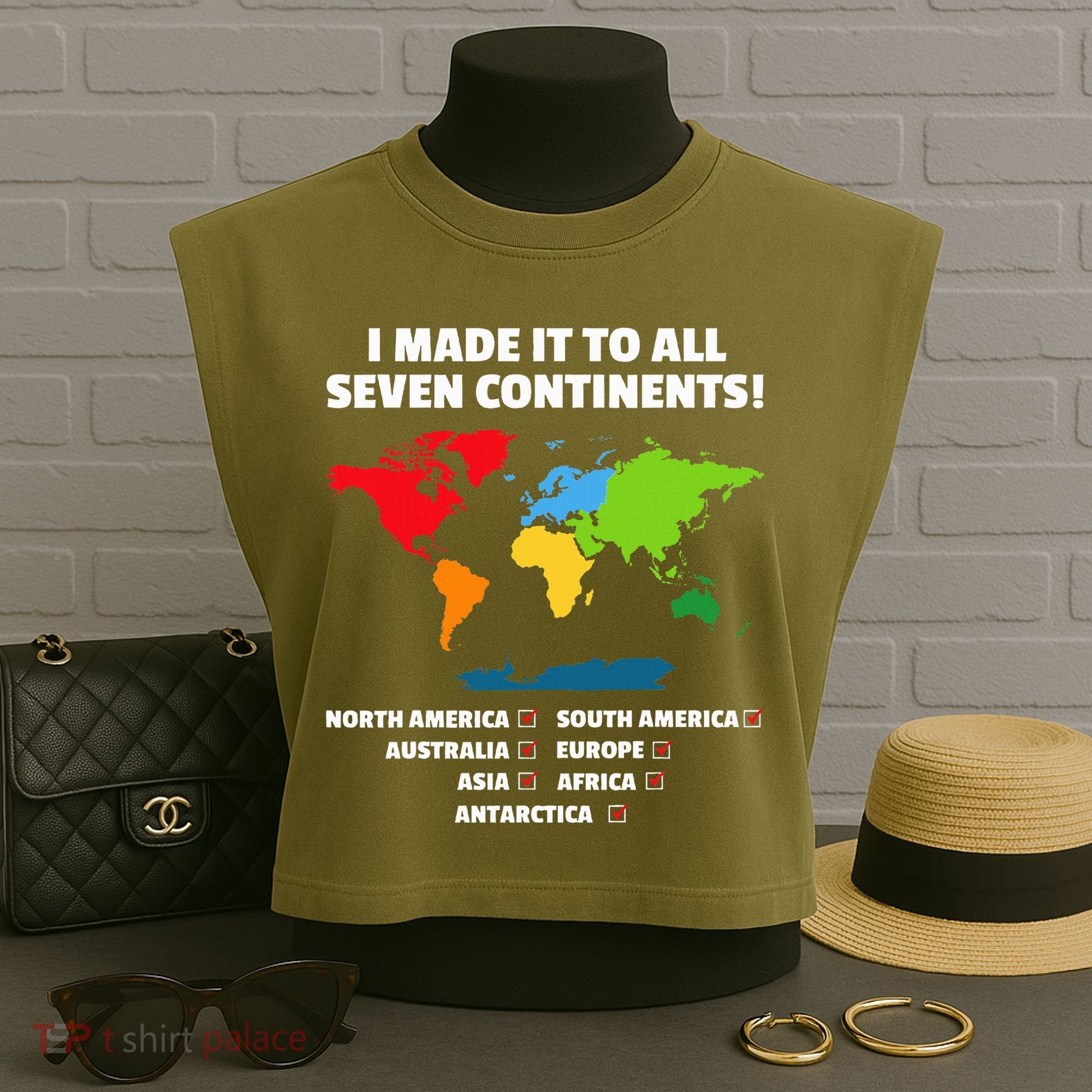 I Have Made It To All Seven Continents Garment-Dyed Women's Muscle Tee