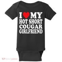 I Heart My Hot Short Cougar Girlfriend I Love My Short Gf Baby Bodysuit thumb 0