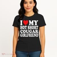 I Heart My Hot Short Cougar Girlfriend I Love My Short Gf Women's T-Shirt thumb 4