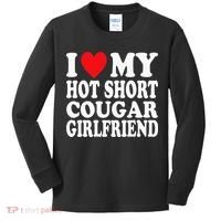 I Heart My Hot Short Cougar Girlfriend I Love My Short Gf Kids Long Sleeve Shirt thumb 0