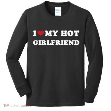 I Heart My Hot Girlfriend Kids Long Sleeve Shirt