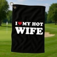 I Heart My Hot Wife Golf Towel thumb 1