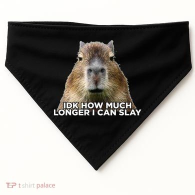 Idk How Much Longer I Can Slay Capybara Sarcastic Dank Meme USA-Made Doggie Bandana