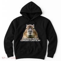 Idk How Much Longer I Can Slay Capybara Sarcastic Dank Meme Hoodie thumb 0