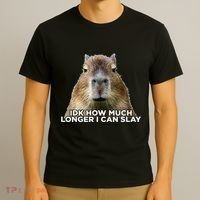 Idk How Much Longer I Can Slay Capybara Sarcastic Dank Meme T-Shirt thumb 3
