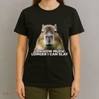 Idk How Much Longer I Can Slay Capybara Sarcastic Dank Meme T-Shirt thumb 4