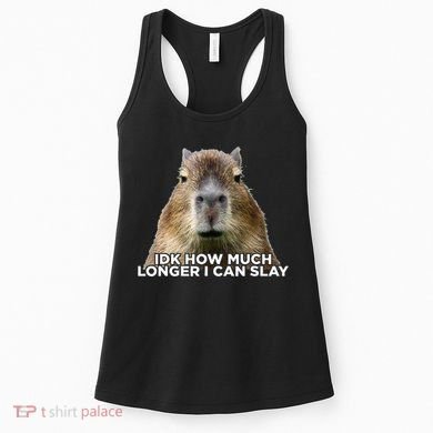 Idk How Much Longer I Can Slay Capybara Sarcastic Dank Meme Women's Tank Top