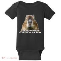 Idk How Much Longer I Can Slay Capybara Sarcastic Dank Meme Baby Bodysuit thumb 0