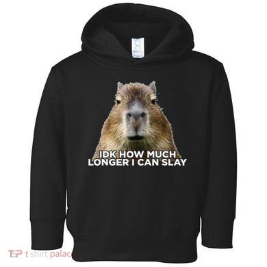 Idk How Much Longer I Can Slay Capybara Sarcastic Dank Meme Toddler Hoodie