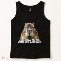 Idk How Much Longer I Can Slay Capybara Sarcastic Dank Meme Tank Top thumb 2