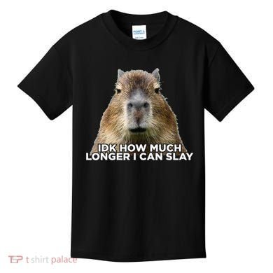 Idk How Much Longer I Can Slay Capybara Sarcastic Dank Meme Kids T-Shirt
