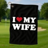 I Heart My Wife Golf Towel thumb 1