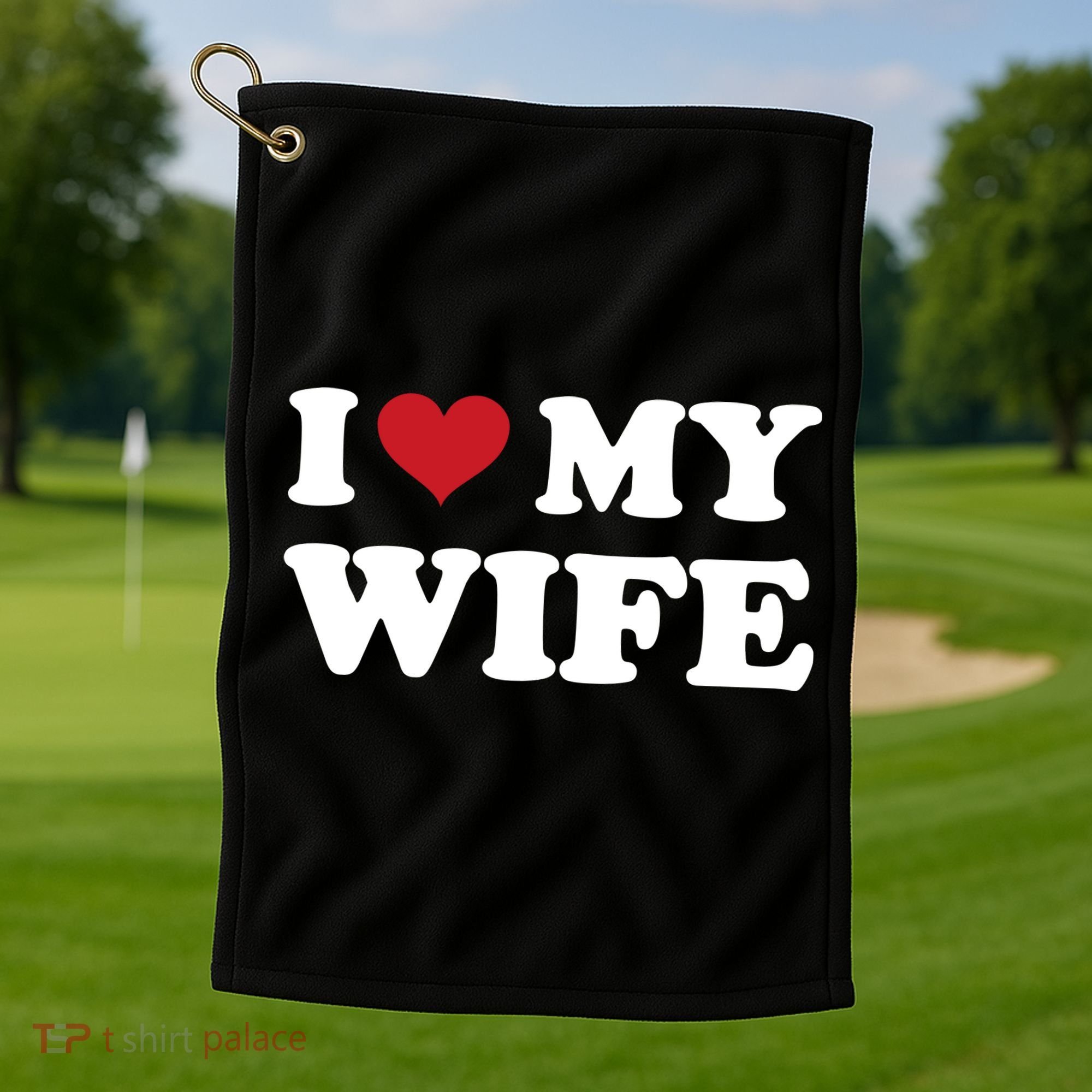 I Heart My Wife Golf Towel