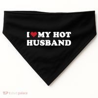 I Heart My Hot Husband USA-Made Doggie Bandana thumb 0