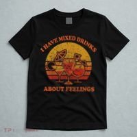 I Have Mixed Drinks About Feelings Vintage Sunset Cocktail T-Shirt thumb 5