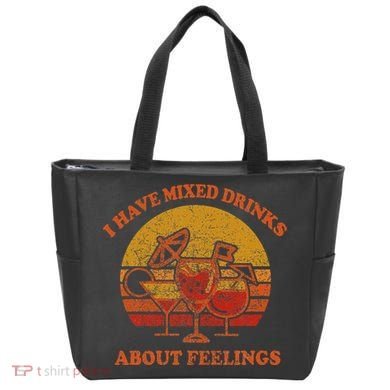 I Have Mixed Drinks About Feelings Vintage Sunset Cocktail Tote Bag