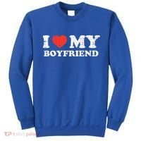 I Heart My Boyfriend Love Bf Couple Match Girlfriend  Sweatshirt thumb 0