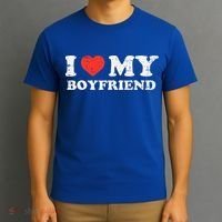 I Heart My Boyfriend Love Bf Couple Match Girlfriend  T-Shirt thumb 3