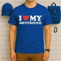 I Heart My Boyfriend Love Bf Couple Match Girlfriend  T-Shirt thumb 6
