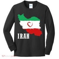 Iran Heart Map Pride For Patriotic Souls Kids Long Sleeve Shirt thumb 0