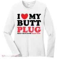 I Heart My Butt Plug That I Have In Me Right Now Women's Long Sleeve Shirt thumb 0