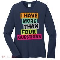 I Have More Than Four Questions Funny Happy Passover Women's Long Sleeve Shirt thumb 0