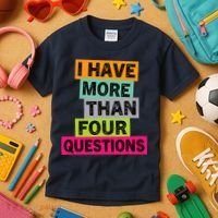 I Have More Than Four Questions Funny Happy Passover Kids T-Shirt thumb 3