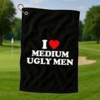 I Heart Medium Ugly Golf Towel thumb 1
