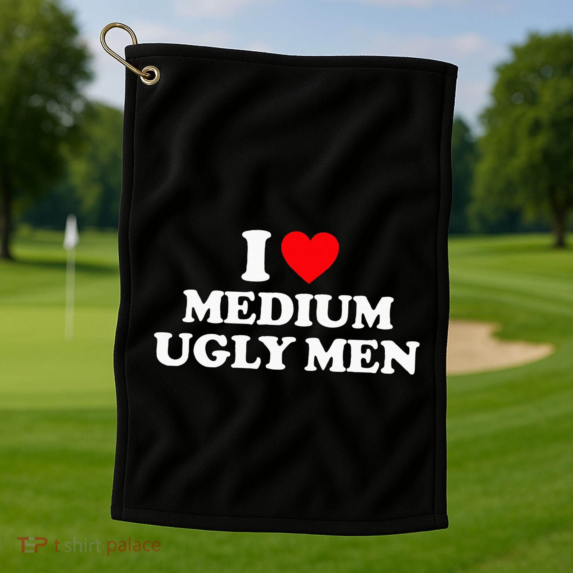 I Heart Medium Ugly Golf Towel