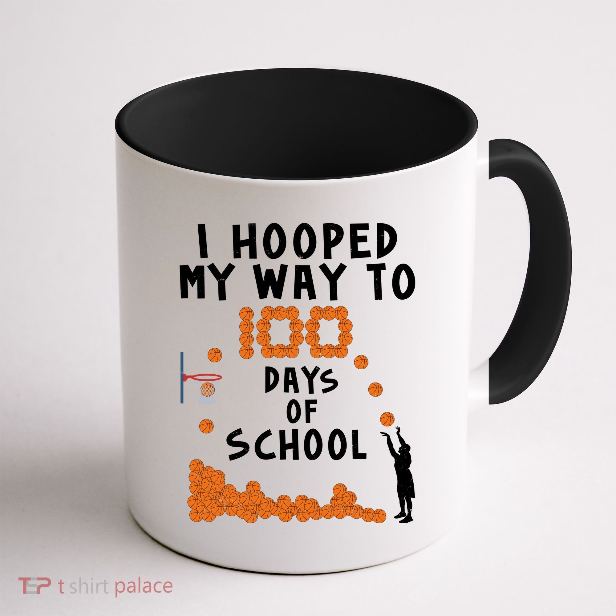 I Hooped My Way 100 Days Of School Basketball Coffee Mug