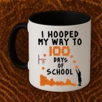 I Hooped My Way 100 Days Of School Basketball Coffee Mug thumb 2