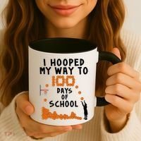 I Hooped My Way 100 Days Of School Basketball Coffee Mug thumb 3