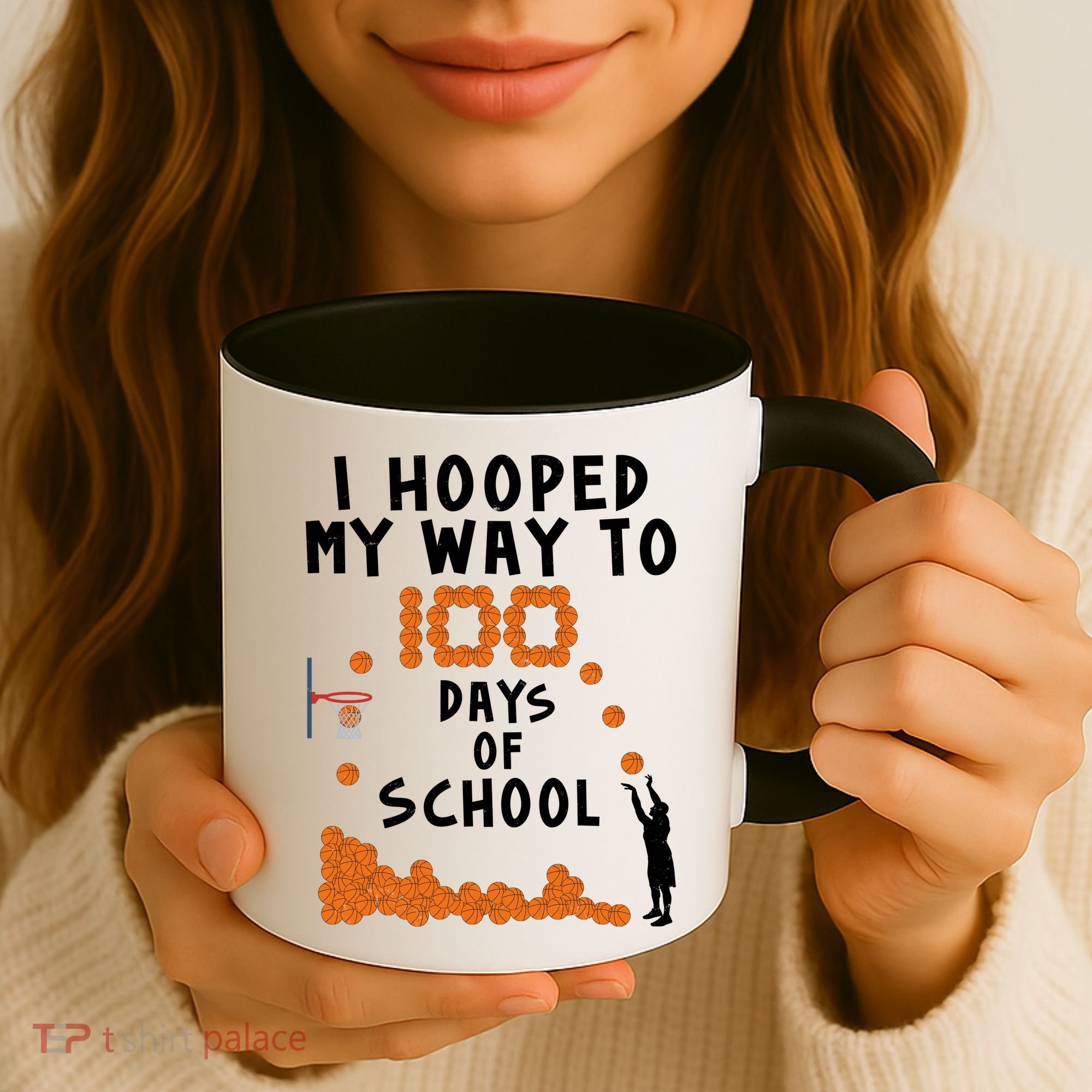 I Hooped My Way 100 Days Of School Basketball Coffee Mug