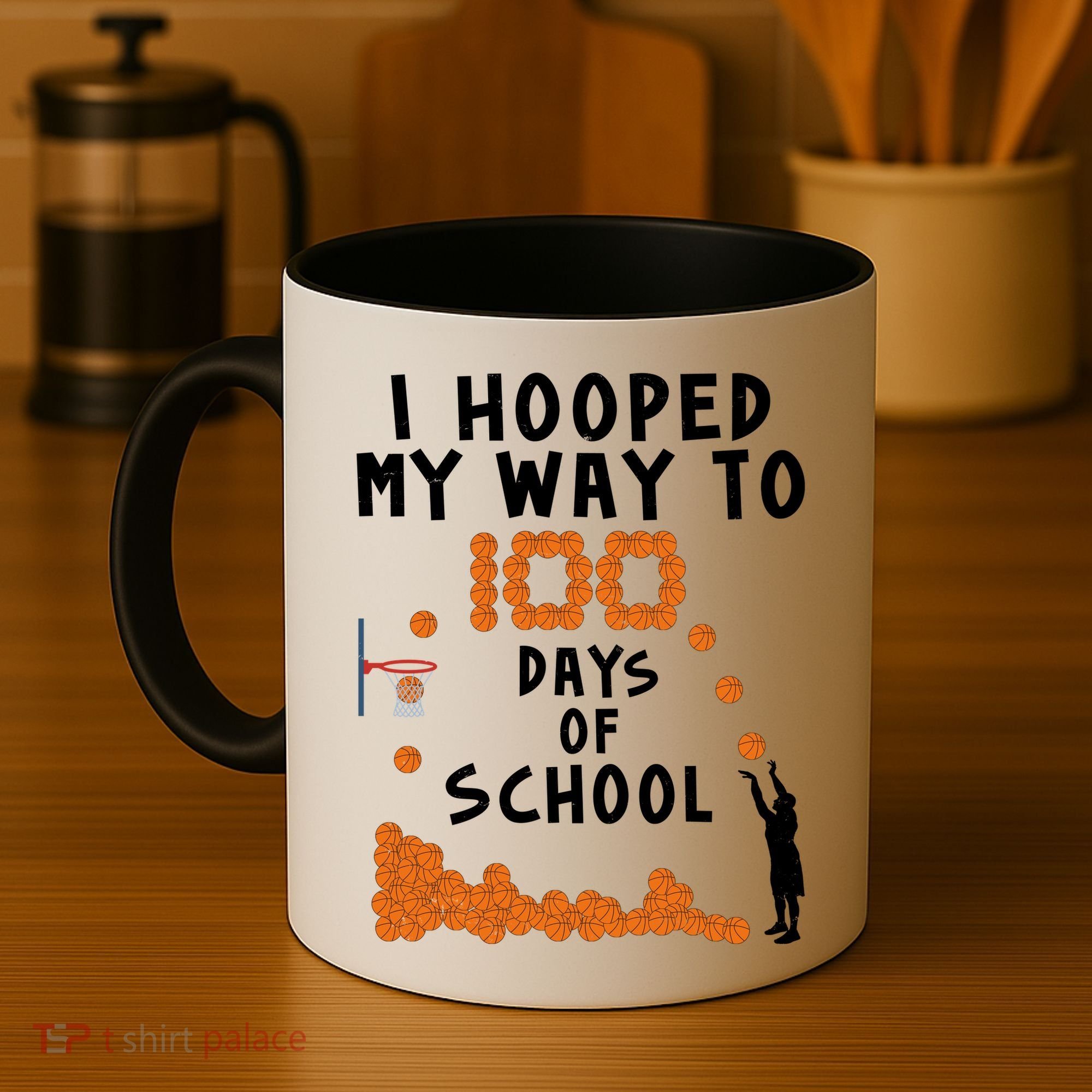 I Hooped My Way 100 Days Of School Basketball Coffee Mug