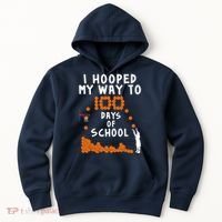 I Hooped My Way 100 Days Of School Basketball Hoodie thumb 0