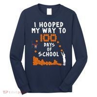 I Hooped My Way 100 Days Of School Basketball Long Sleeve Shirt thumb 0