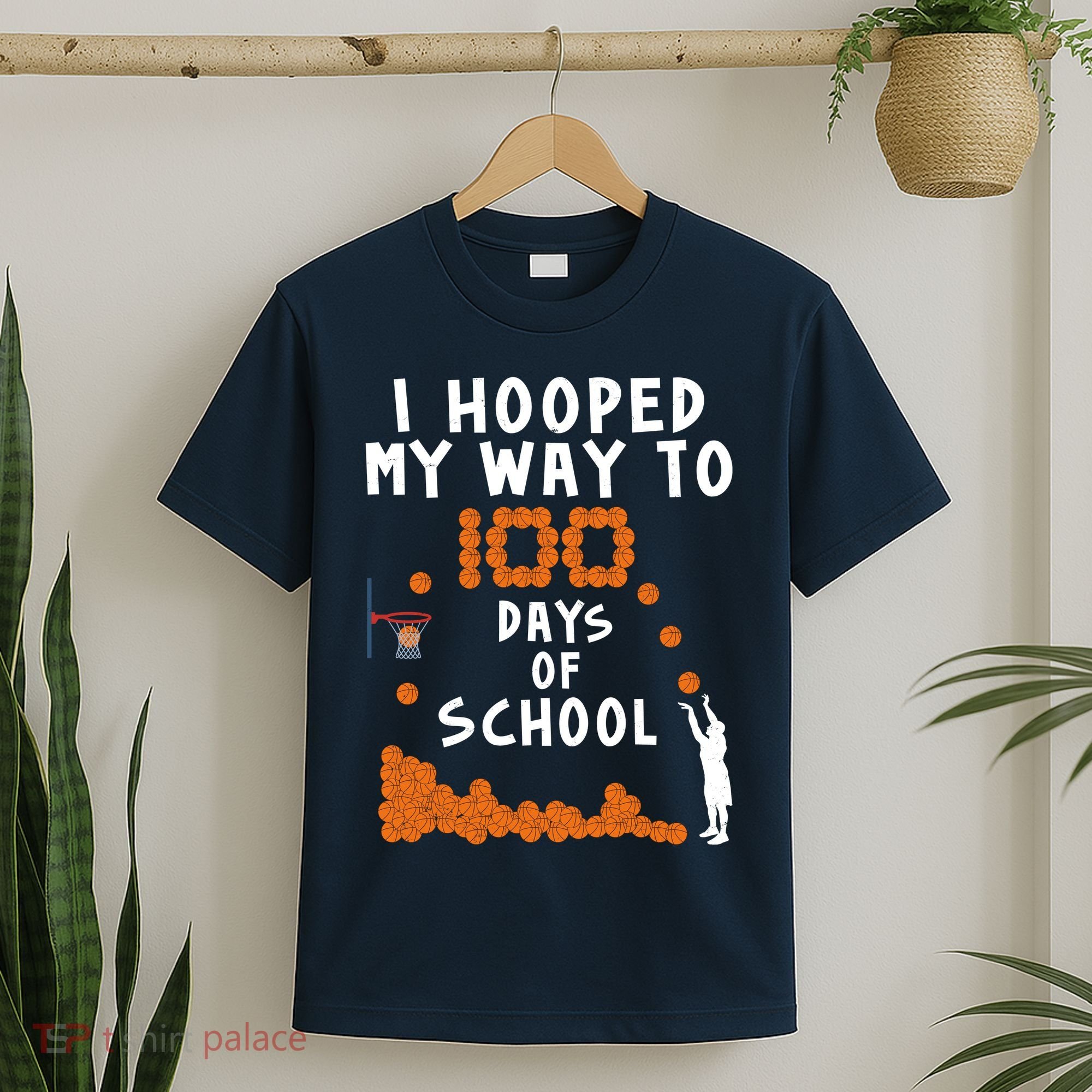 I Hooped My Way 100 Days Of School Basketball T-Shirt