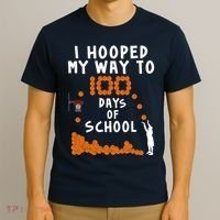 I Hooped My Way 100 Days Of School Basketball T-Shirt thumb 3
