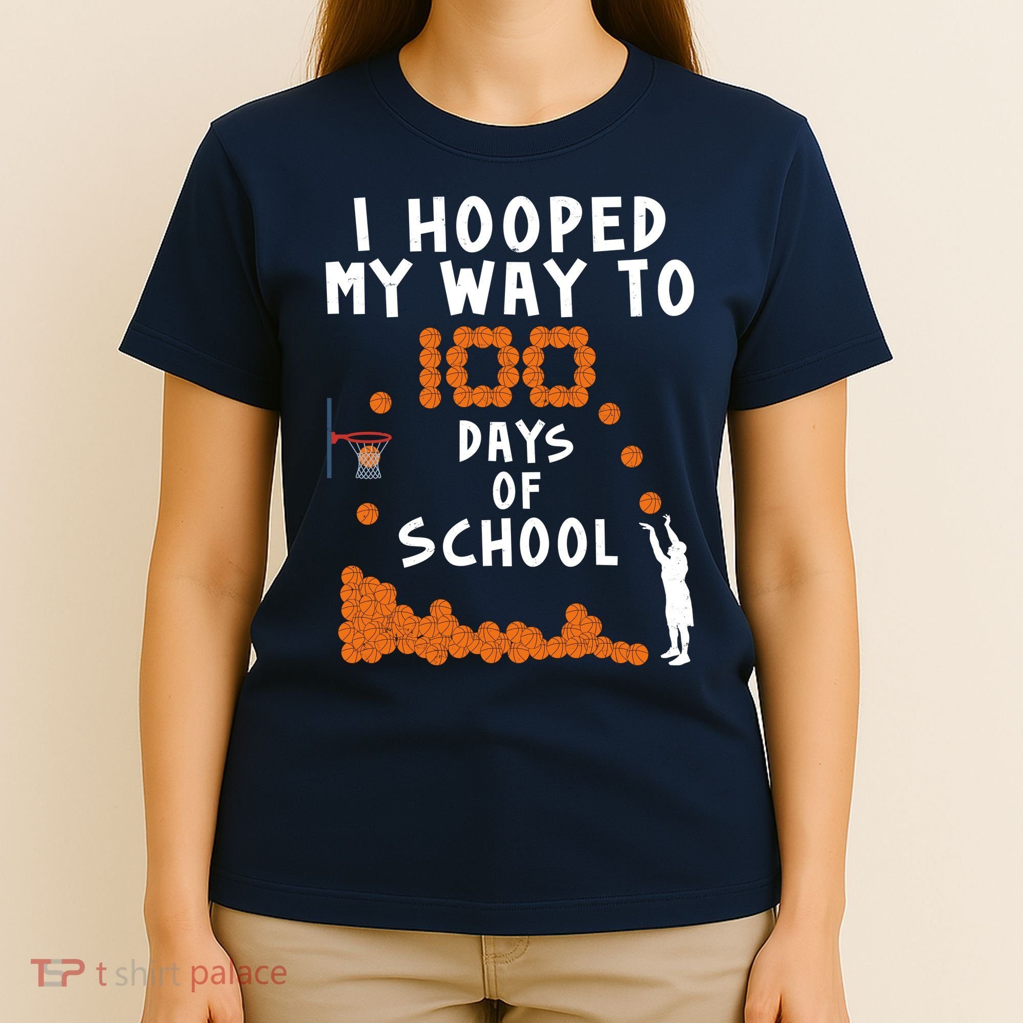 I Hooped My Way 100 Days Of School Basketball T-Shirt