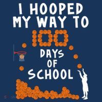 I Hooped My Way 100 Days Of School Basketball T-Shirt thumb 7