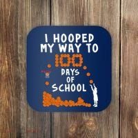 I Hooped My Way 100 Days Of School Basketball Coaster thumb 0