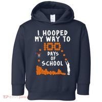 I Hooped My Way 100 Days Of School Basketball Toddler Hoodie thumb 0