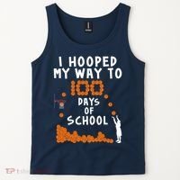I Hooped My Way 100 Days Of School Basketball Tank Top thumb 2