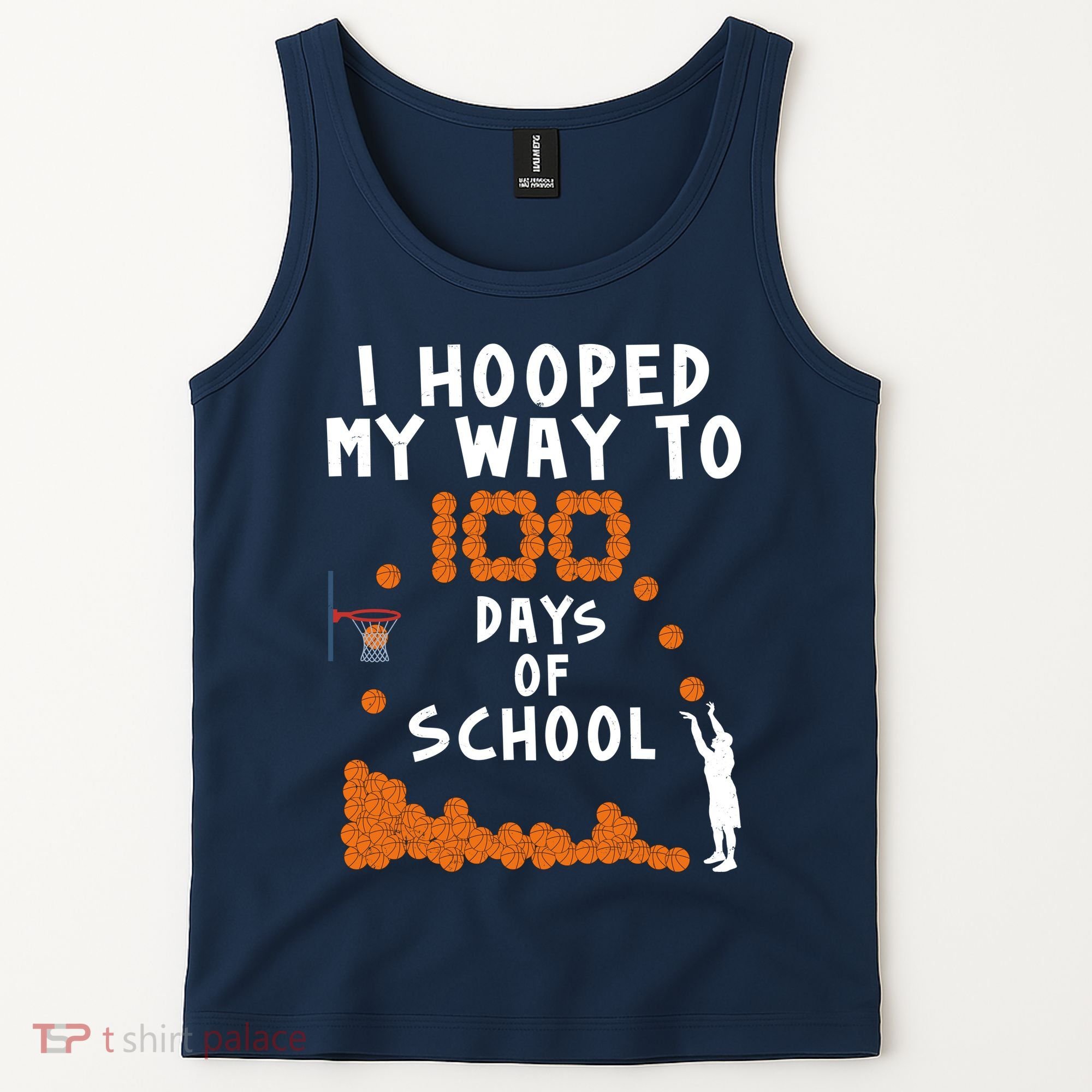 I Hooped My Way 100 Days Of School Basketball Tank Top