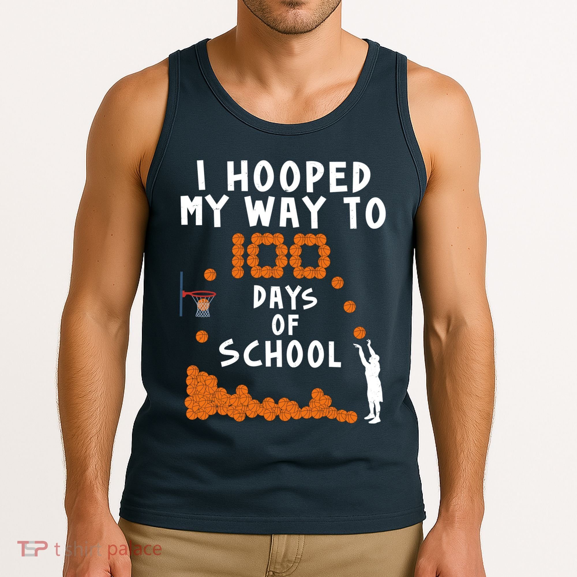 I Hooped My Way 100 Days Of School Basketball Tank Top