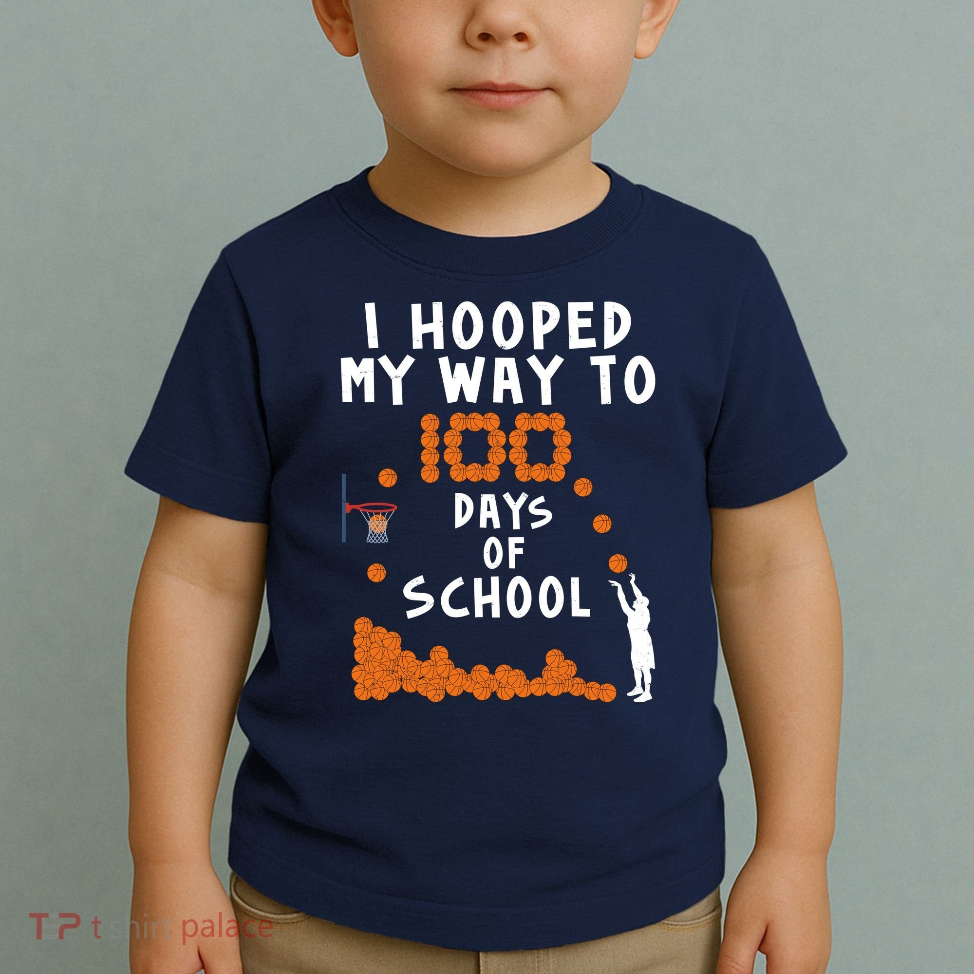 I Hooped My Way 100 Days Of School Basketball Toddler T-Shirt