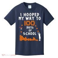 I Hooped My Way 100 Days Of School Basketball Kids T-Shirt thumb 0