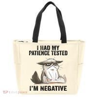 I Had My Patience Tested I'm Negative Cat Funny Sarcasm Tote Bag thumb 0